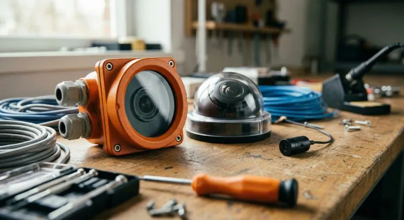 Anabon Security Inc () Special industrial security cameras and surveillance equipment on workbench