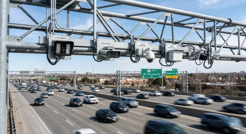 Anabon Security Inc () Traffic control cameras installed above highway monitoring vehicles