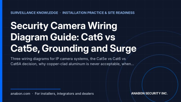 Security Camera Wiring Diagram Guide: Cat6 vs Cat5e, Grounding and Surge (Installation Practice & Site Readiness) Security camera wiring diagram guide: three PoE topologies, Cat6 vs Cat5e, shielding, grounding and surge protection