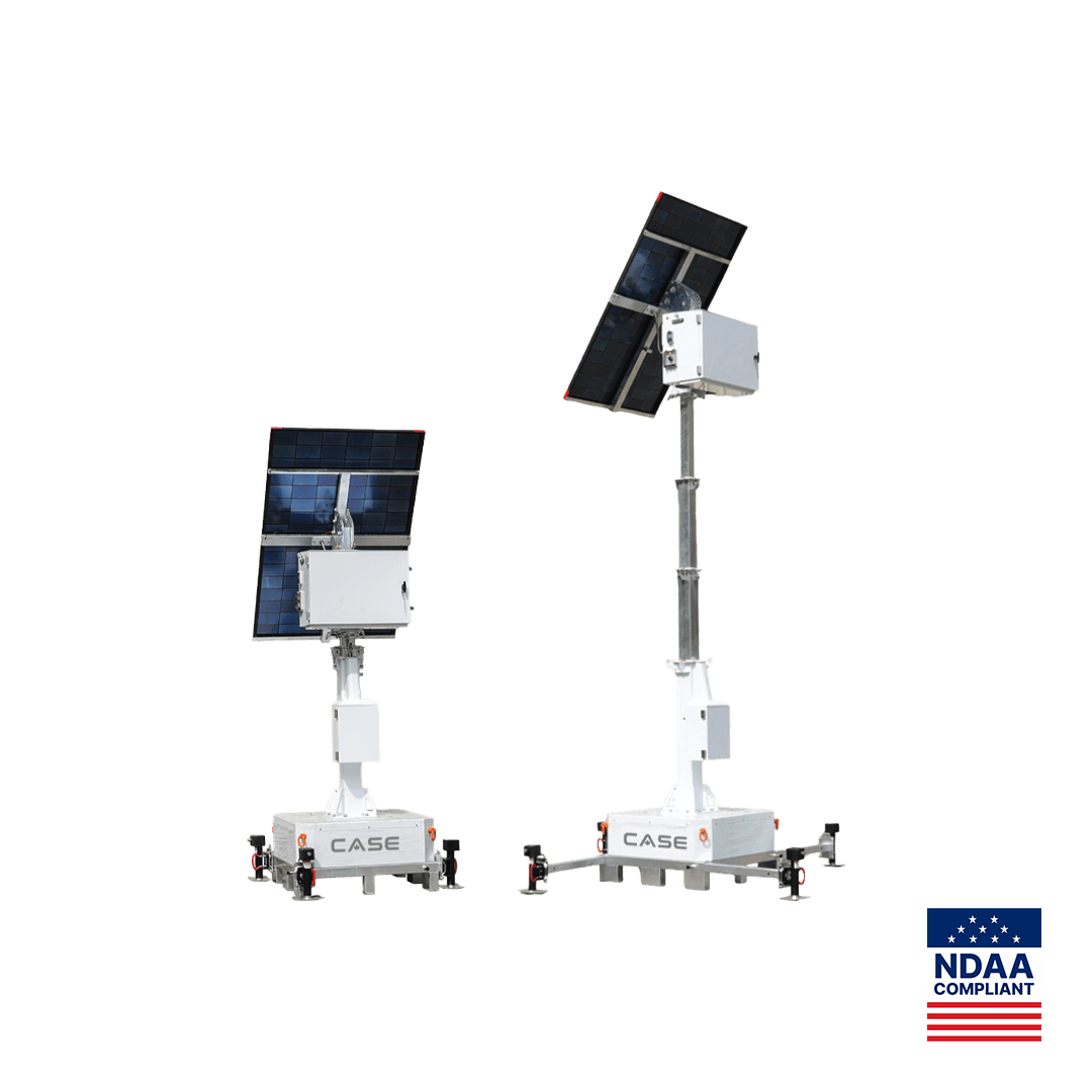 CASE CSP-S2560H4L — Compact Solar Surveillance Tower — 3.5m Mast, 2560Wh