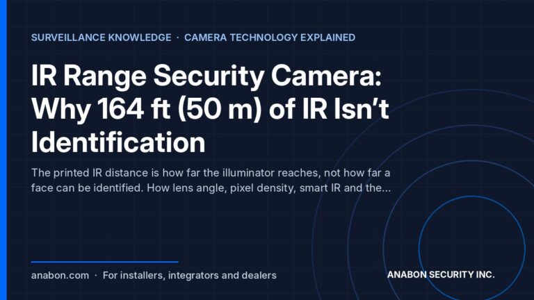 IR Range Security Camera: Why 164 ft (50 m) of IR Isn’t Identification (Installation Practice & Site Readiness) IR range security camera explained: illuminator reach versus identification distance at night for installers