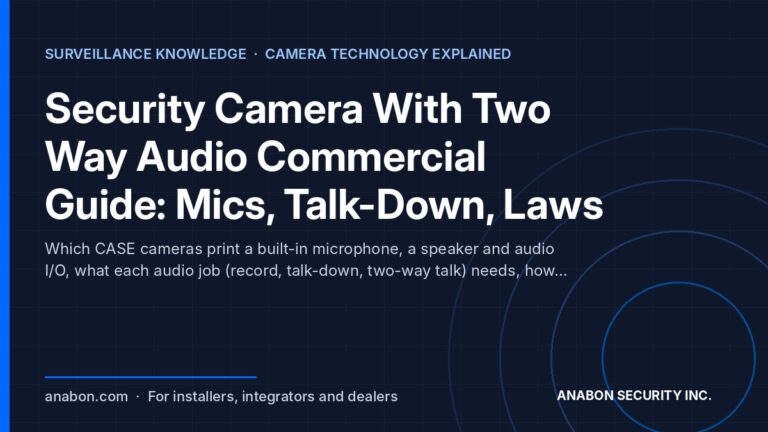 Security Camera With Two Way Audio Commercial Guide: Mics, Talk-Down, Laws (Compliance, Documentation & Privacy) Security camera with two way audio commercial guide: built-in mics, speakers, talk-down and the legal side for installers