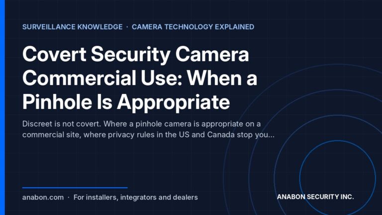 Covert Security Camera Commercial Use: When a Pinhole Is Appropriate (CASE Product Spotlights) Covert security camera commercial use: where a pinhole camera is appropriate and where privacy rules stop installers