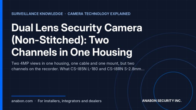 Dual Lens Security Camera (Non-Stitched): Two Channels in One Housing (CASE Product Spotlights) Dual lens security camera, non-stitched: two 4MP channels in one housing and how they count on the NVR