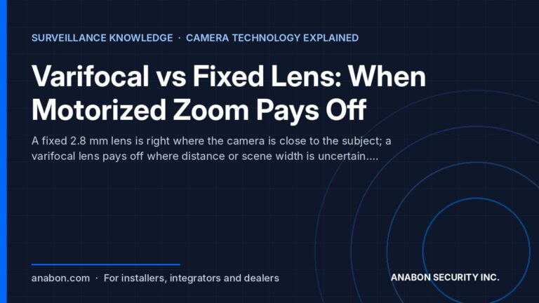 Varifocal vs Fixed Lens: When Motorized Zoom Pays Off (Vertical Playbooks for Installers) Varifocal vs fixed lens: when motorized zoom pays off for installers on corridors, parking lots and loading docks