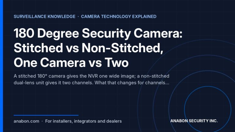 180 Degree Security Camera: Stitched vs Non-Stitched, One Camera vs Two (Camera Technology Explained) 180 degree security camera explained: stitched vs non-stitched panoramic units and when one camera beats two, for installers