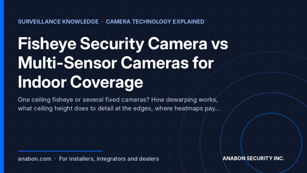 Fisheye Security Camera vs Multi-Sensor Cameras for Indoor Coverage (Camera Technology Explained) Fisheye security camera vs multi-sensor and panoramic cameras for indoor coverage: dewarping, ceiling height and heatmaps