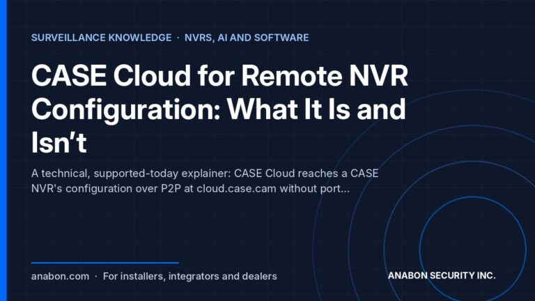 CASE Cloud for Remote NVR Configuration: What It Is and Isn’t (NVRs, AI and Software) Remote NVR configuration with CASE Cloud: P2P access to a CASE NVR's settings without port forwarding, and what it is not