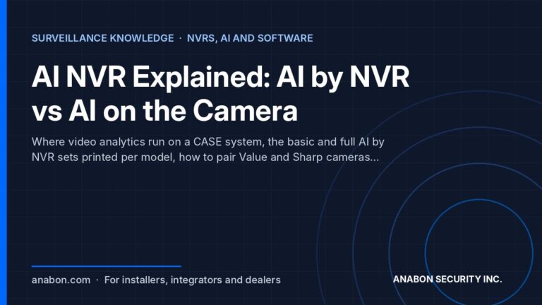 AI NVR Explained: AI by NVR vs AI on the Camera (NVRs, AI and Software) AI NVR explained: AI by NVR on the recorder versus AI on the camera, with the basic and full function sets by CASE model
