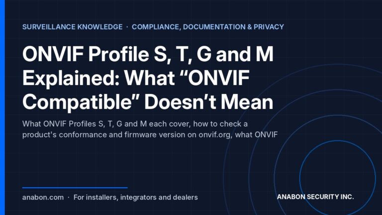 ONVIF Profile S, T, G and M Explained: What “ONVIF Compatible” Doesn’t Mean (Troubleshooting & Field Fixes) ONVIF Profile S, T, G and M explained: streaming, recording and analytics metadata profiles for installers