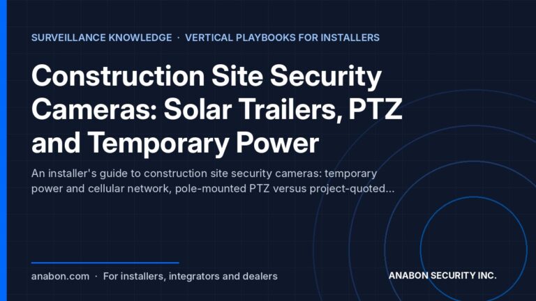 Construction Site Security Cameras: Solar Trailers, PTZ and Temporary Power (Camera Technology Explained) Construction site security cameras: solar trailer, pole-mounted PTZ deterrence and temporary power for installers