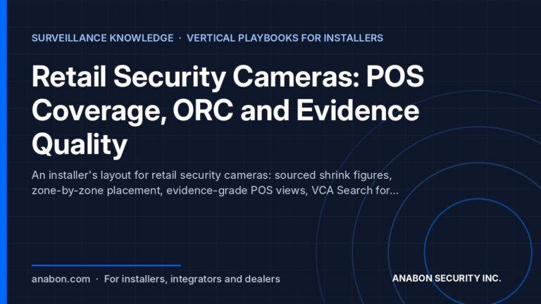 Retail Security Cameras: POS Coverage, ORC and Evidence Quality (Camera Technology Explained) Retail security cameras layout for installers: entrance face capture, POS coverage, aisles, back room and lot