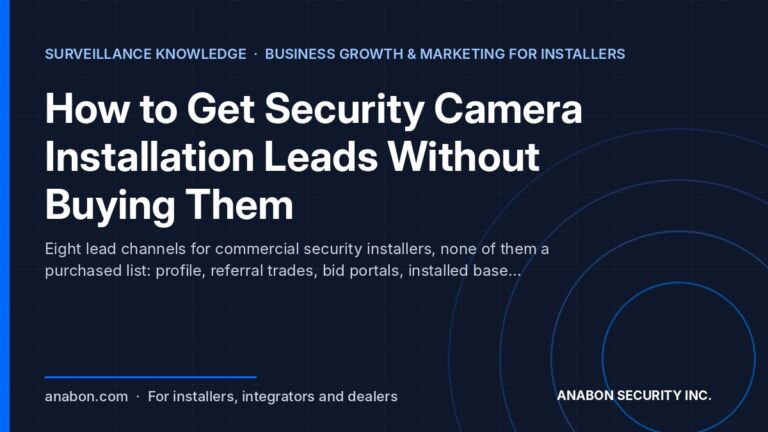 How to Get Security Camera Installation Leads Without Buying Them (Business Growth & Marketing for Installers) How to get security camera installation leads: eight channels for commercial installers, none of them purchased lists