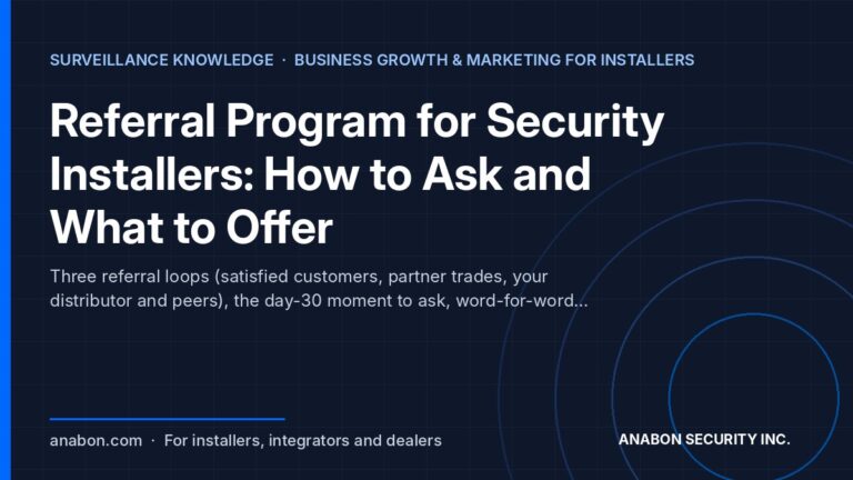 Referral Program for Security Installers: How to Ask and What to Offer (Business Growth & Marketing for Installers) Referral program for security installers: three referral loops, the day-30 ask, scripts and lawful rewards