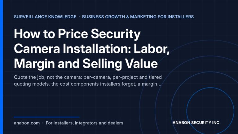 How to Price Security Camera Installation: Labor, Margin and Selling Value (Business Growth & Marketing for Installers) How to price security camera installation: quoting models, forgotten costs, margin method and selling value