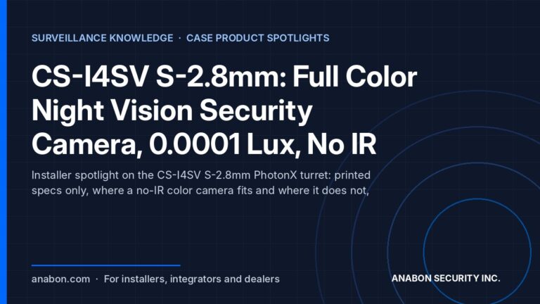 CS-I4SV S-2.8mm: Full Color Night Vision Security Camera, 0.0001 Lux, No IR (Camera Technology Explained) CS-I4SV S-2.8mm full color night vision security camera: PhotonX turret rated 0.0001 Lux with no IR