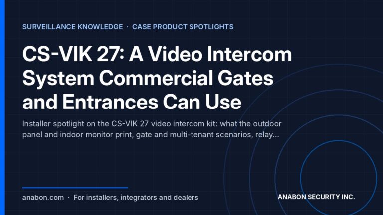 CS-VIK 27: A Video Intercom System Commercial Gates and Entrances Can Use (Partner Program, Warranty & Support) Video intercom system for commercial gates and entrances: CS-VIK 27 outdoor panel with RFID and relays and a 7-inch monitor