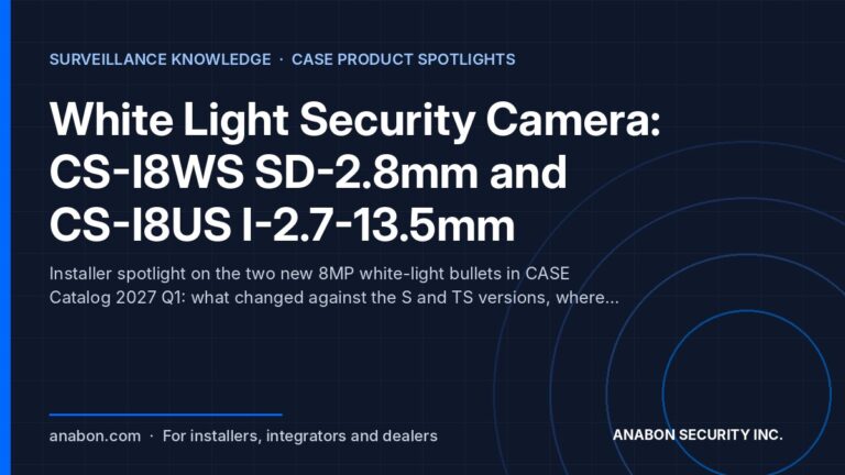 White Light Security Camera: CS-I8WS SD-2.8mm and CS-I8US I-2.7-13.5mm (Partner Program, Warranty & Support) White light security camera bullets: CS-I8WS SD-2.8mm with 49 ft white light and CS-I8US I-2.7-13.5mm with 98 ft white light