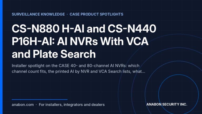 CS-N880 H-AI and CS-N440 P16H-AI: AI NVRs With VCA and Plate Search (NVRs, AI and Software) AI NVR concept: 80-channel and 40-channel CASE recorders with VCA Search results and license plate search on a monitor