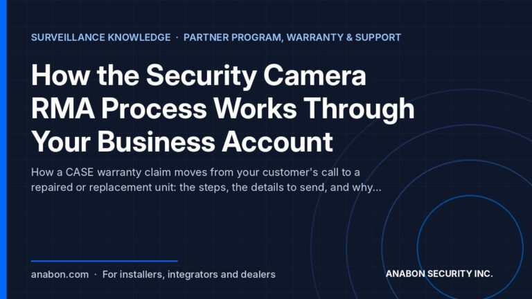 How the Security Camera RMA Process Works Through Your Business Account (Troubleshooting & Field Fixes) Security camera RMA process through the installer's business account: diagnose, open the case, ship, reinstall