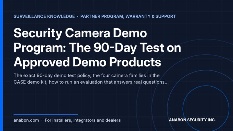 Security Camera Demo Program: The 90-Day Test on Approved Demo Products (Partner Program, Warranty & Support) Security camera demo program: 90-day test period on approved demo products for installers and dealers