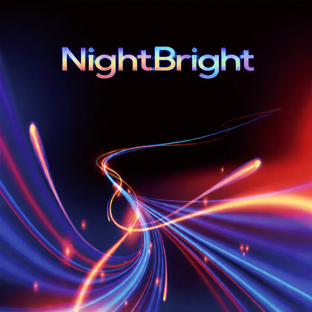 NightBright technology full-color night vision with vibrant light trails in low-light environment