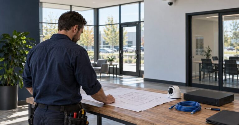 Security integrator planning a commercial camera installation.